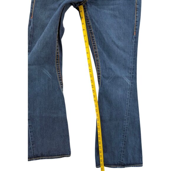 Vtg True Religion Rainbow Joey Flare Jeans Womens Blue Low Rise Big T Size 29 - Picture 9 of 11